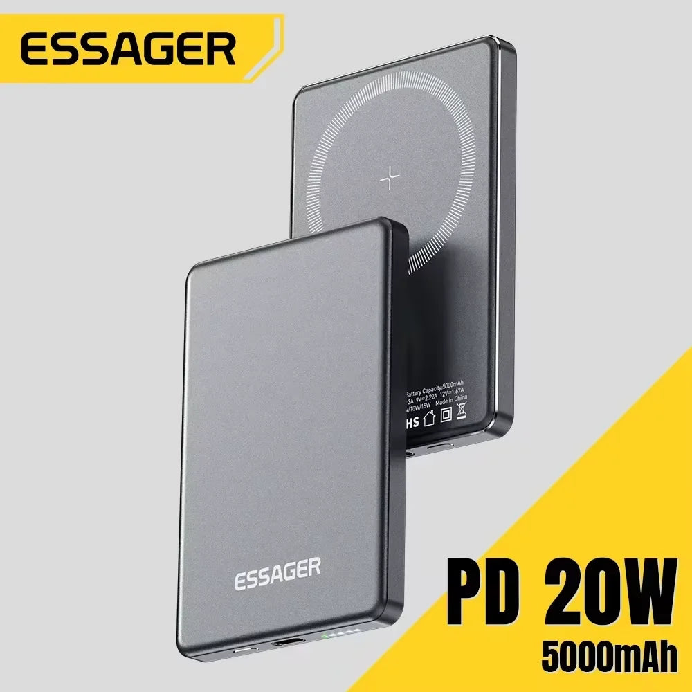Essager 5000mAh MagSafe Power Bank for MagSafe iPhone 17, 16, 15 & 14