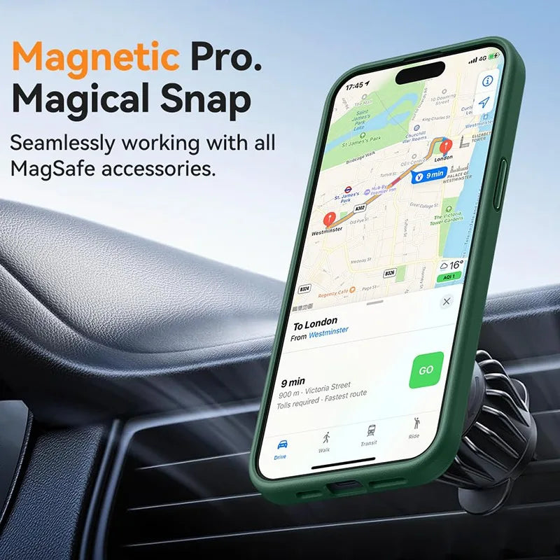 Luxury Frosted Phone Case For iPhone 16 15 14 13 12 11 Pro Max Plus 17 Air For Magsafe Matte Transparent Magnetic Cover