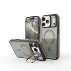 Luxury Matte Transparent For Magsafe Kickstand Stand Phone Case For iPhone 17 16 15 14 Plus 13 12 11 Pro Max Air Magnetic Cover