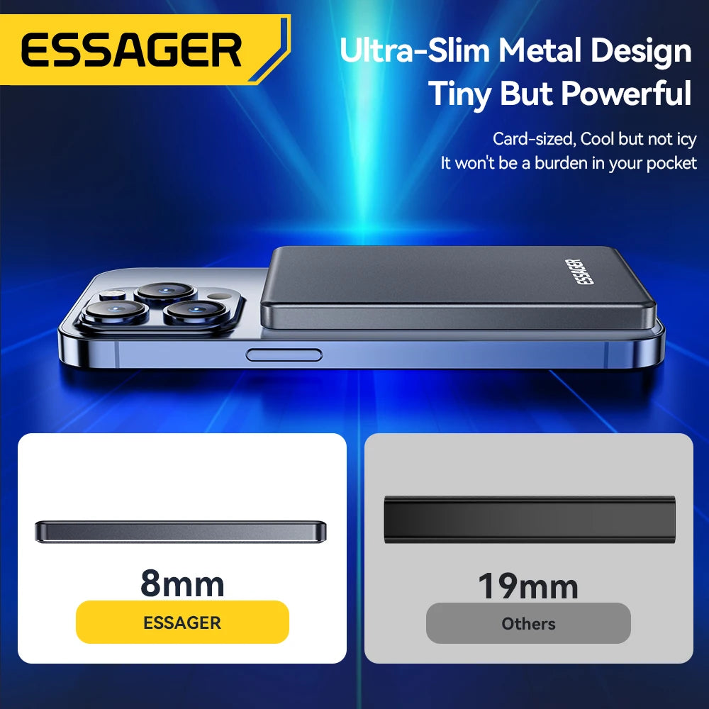 Essager 5000mAh MagSafe Power Bank for MagSafe iPhone 17, 16, 15 & 14
