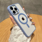 Matte Natural Titanium magnetic charging phone case for iPhone 16 15 14 13 12 11 Pro Max Plus Mini magsafe shockproof hard cover