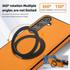 Luxury Leather Pattern Magnetic Stand Case For Samsung S25 S26 S24 S23 Ultra Plus S25 FE For Magsafe Shockproof Protection Case
