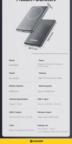 Essager 5000mAh MagSafe Power Bank for MagSafe iPhone 17, 16, 15 & 14