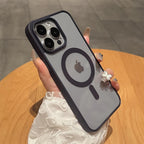 Matte Natural Titanium magnetic charging phone case for iPhone 16 15 14 13 12 11 Pro Max Plus Mini magsafe shockproof hard cover