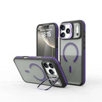 Luxury Matte Transparent For Magsafe Kickstand Stand Phone Case For iPhone 17 16 15 14 Plus 13 12 11 Pro Max Air Magnetic Cover