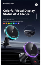 Essager Magnetic Car Phone Holder 15W Wireless Charger Stand For iPhone 17 16 15 14 Max Car Mount Charger for Magsafe LED Light