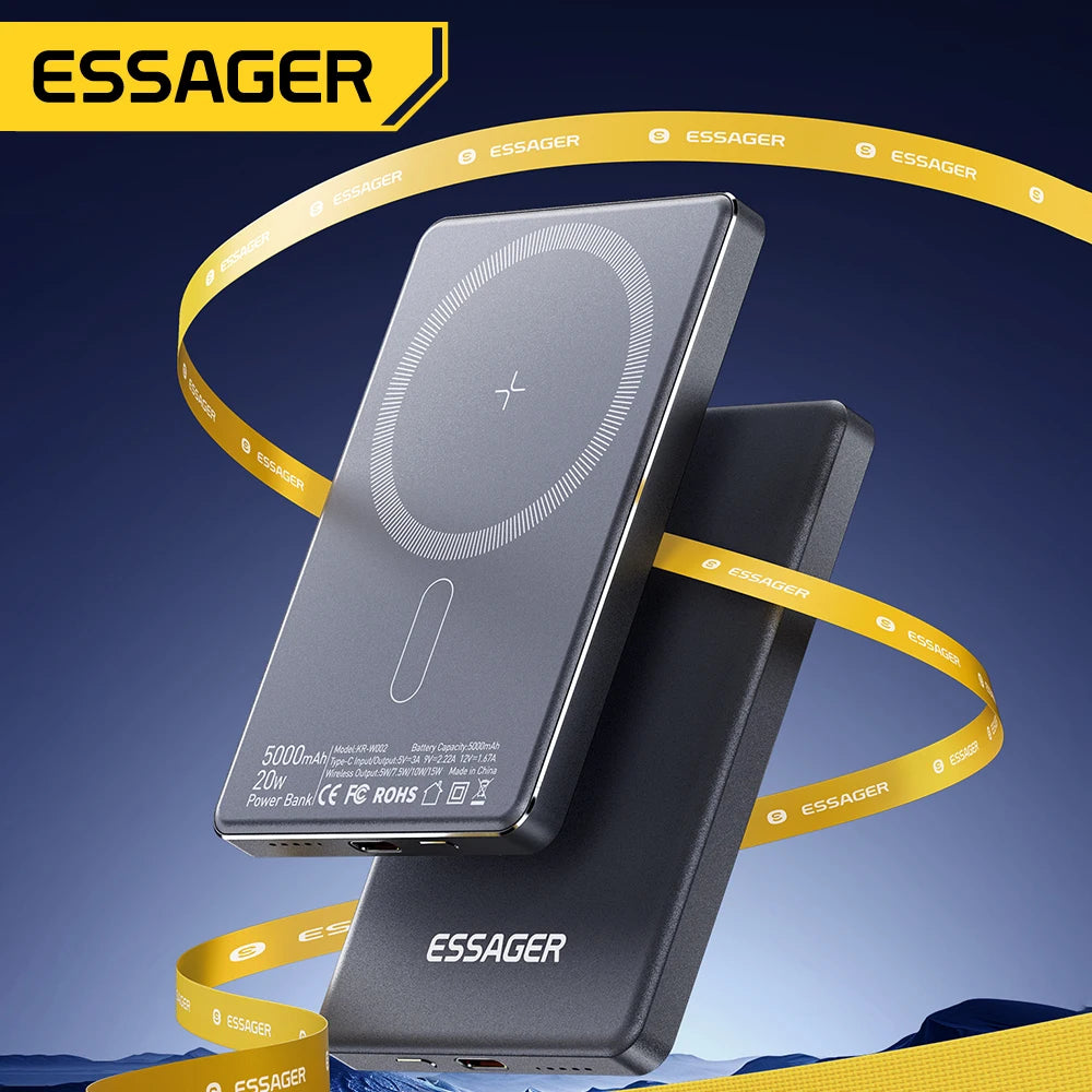 Essager 5000mAh MagSafe Power Bank for MagSafe iPhone 17, 16, 15 & 14