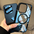 Matte Natural Titanium magnetic charging phone case for iPhone 16 15 14 13 12 11 Pro Max Plus Mini magsafe shockproof hard cover
